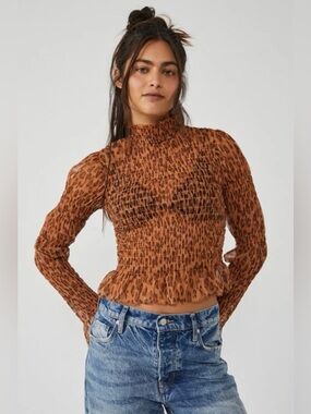 Free People Leopard Print Top